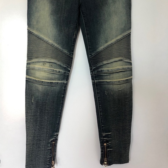 Balmain Moto-style distressed skinny jeans - Picture 5 of 6